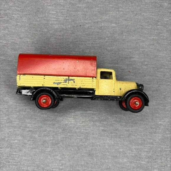 Vintage Dinky Toys 25b Covered Wagon Cream Body Red Tinplate